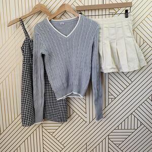 Brandy Melville J Galt Cotton Lot of sweater pleated skirt skort dress Gingham